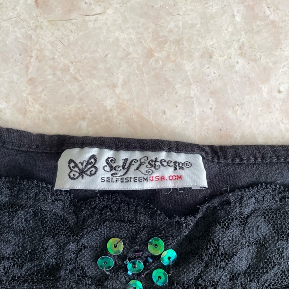 y2k sequins beaded black cami top - Picture 4 of 5